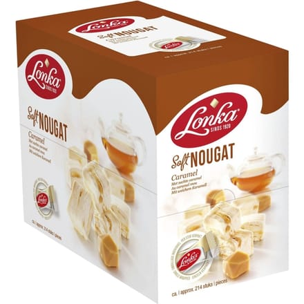 Lonka Nougat caramel - per stuk verpakt - box a 2,57kg