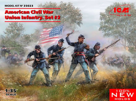ICM Modelbouwpakket Militaire voertuigen - 35023 American Civil War Union Infantry. Set #2 Plastic - 1:35 - Modelbouw