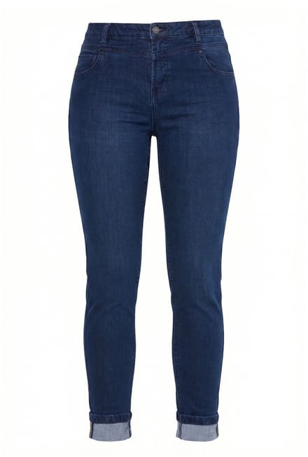 Laurasøn - Dames - Jeans met hoge taille slim - Raw denim - Maat 52