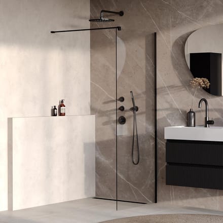 Brauer Oblivion - Inloopdouche - Helder Glas - 70 x 200 cm - incl. Glascoating - Mat Zwart
