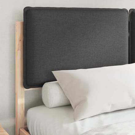 vidaXL - Bedframe - met - Gevoerde - Hoofdbord - Donkergrijs - 150 - x - 200 - cm