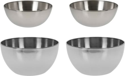 Excellent Houseware voedsel serveerschalen - Set 8x - RVS - D24/D13 cm