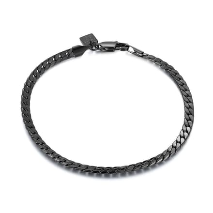 Twice As Nice Armband in edelstaal, zwart 21cm