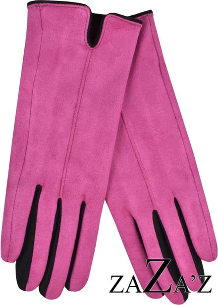 Handschoenen fuchsia -dames -Touch screen- gevoerd met fluweel.