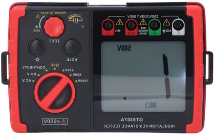 Digitale Isolatietester - Megohmmeter Meter - Elektrische Metingen - Groot LCD Scherm - 500V 1000V - Grijs