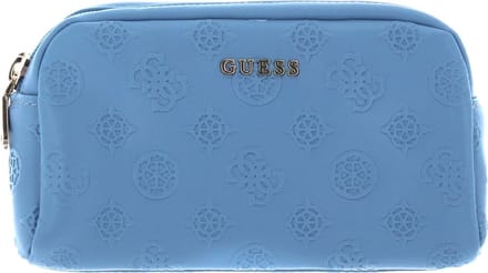 GUESS Toilettas Double Zip Cosmetic Bag Slate Blauwgrijs