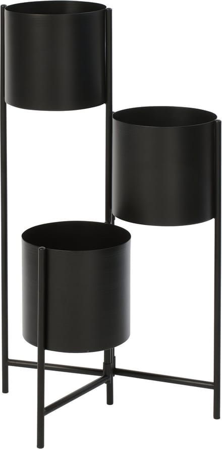J-Line bloempot 3 Pots - ijzer - zwart