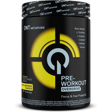 QNT Metapure Preworkout Overdrive Sweet Lemonade 390 Poeder