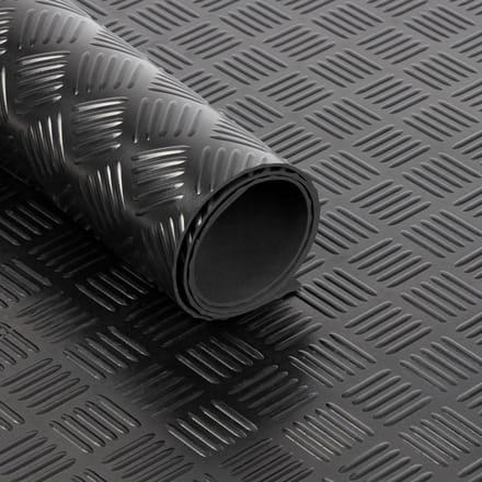 FLOORDIREKT Rubber loper - Rubbermat - Karo - 3 mm - 100 x 450 cm