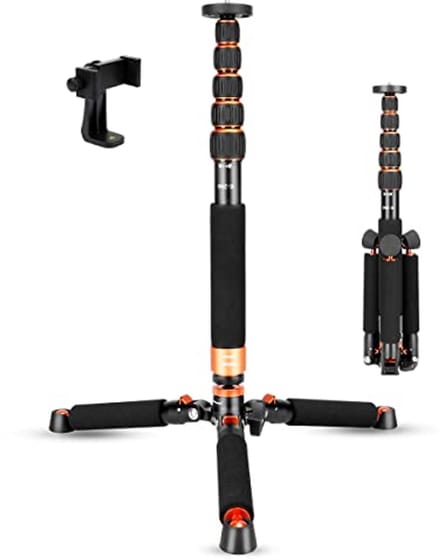 Verstelbare Aluminium Monopod met Mini Statief - Tot 6 kg