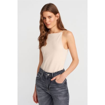 Slim-Fit Halterhals Jersey Blouse