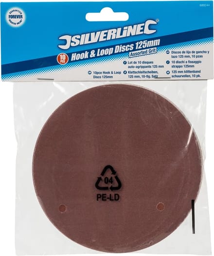 Silverline Schuurschijven - Klittenband - Ø 125 mm - Diverse korrelgroftes - 10 stuks