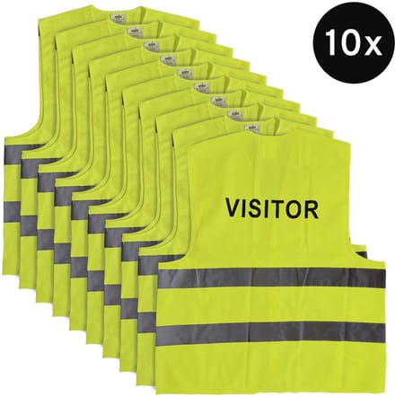 Mexxo Visitor veiligheidshesje geel - set van 10 - one size - reflecterend - 100% polyester