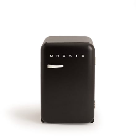 CREATE - Koelkast in retrostijl - Zwart - Handvat Gebroken wit - FRIDGE RETRO 107L