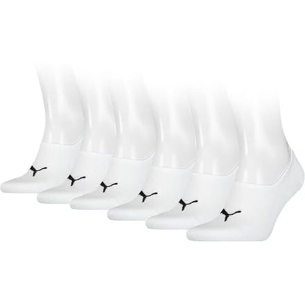 Puma Footies High Cut – Unisex Invisible Sokken – 6 Paar – Wit – 39/42