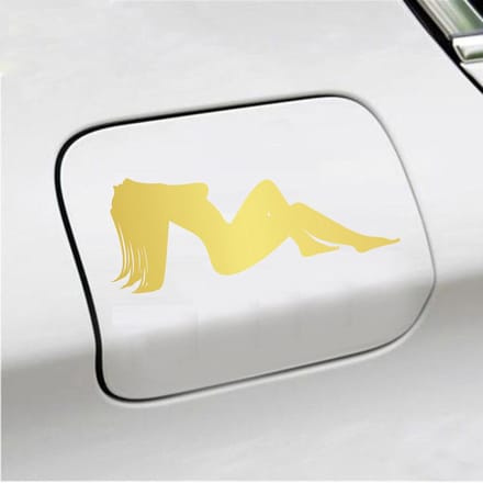 Bumpersticker - Dame - 7,3 X 18 - Goud