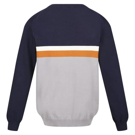 Regatta Heren Kaelen Colour Block Gebreide trui (Marine / Stormgrijs)