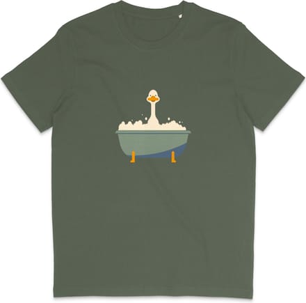 Grappig Heren en Dames T Shirt - Badeend - Khaki Groen - L