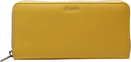 Esquire Leren Portemonnee Viktoria Zip Around Wallet Yellow Geel