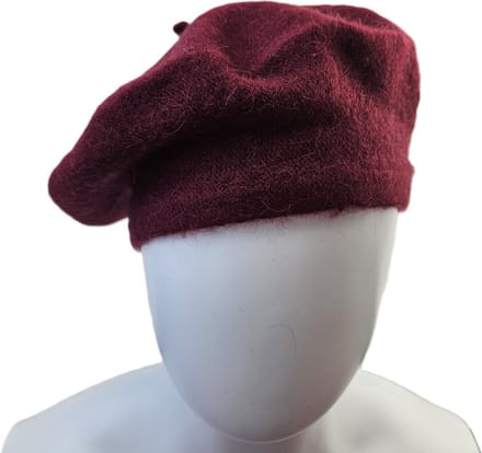 BamBella® -Baret - Franse muts - winter hoed bordeaux rood -