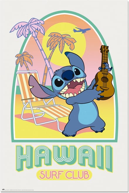 Stitch poster - Lilo - Disney - Hawaii - Surfen - 61 x 91.5 cm