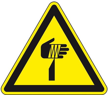 Waarschuwingssticker scherpe punten - ISO 7010 - W022 400 mm