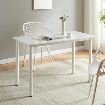 Moderne Eettafel Wit Marmer Look voor 4 Personen 120x60cm