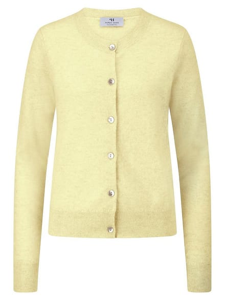 Cardigan en 100% kasjmier Van Peter Hahn geel