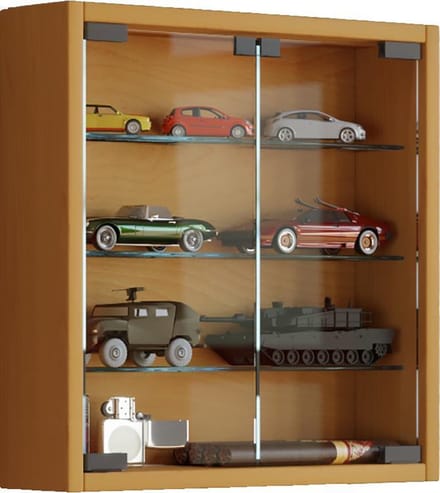 Houten glazen wandvitrine Wandvitrine Verzamelvitrine Mandosa S