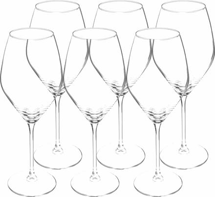 Secret de Gourmet Wijnglazen set Silvia - doosje 12x stuks - chique glas - 47 CL - witte/rode/rose