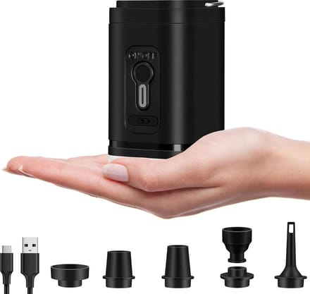 Luchtpomp met 5 luchtjets - USB oplaadbaar - 1200 mAh - opblaasbaar - omkeerbaar