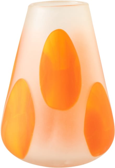 J-Line windlicht Stippen - glas - oranje - small