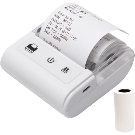 Draagbare mini thermische bonprinter USB- en BT-verbinding 2 inch 57 mm draadloze printer hoge snelheid wit