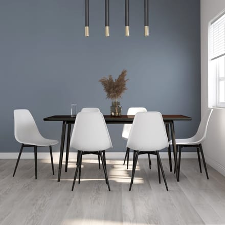 vidaXL - Eetkamerstoelen - 6 - st - PP - wit