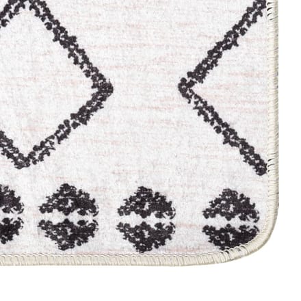vidaXL - Vloerkleed - wasbaar - 160x230 - cm - zwart - en - wit