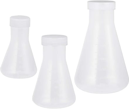 Solidchoice - Dailygoody - Erlenmeyer Flask - Laboratorium - 3 stuks - 500ml 100ml 50ml - Plastic - Chemie - Voor studenten - Transparant