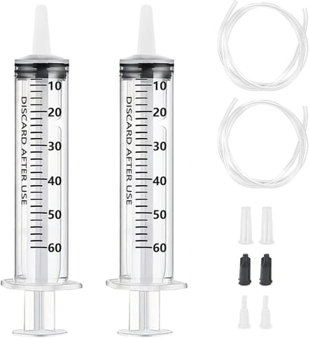 Herbruikbare doseerspuit 60 ml met slang - 2 stuks