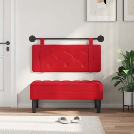 vidaXL - Hangend - hoofdbord - Rood - Kunstleer