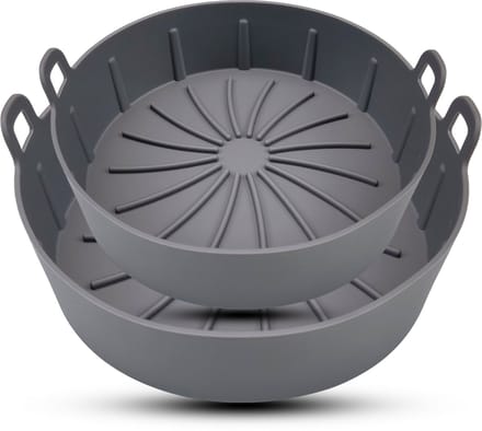 Bodo® Airfryer Bakje - Airfryer Accesoires - 16 & 19 cm - Grijs