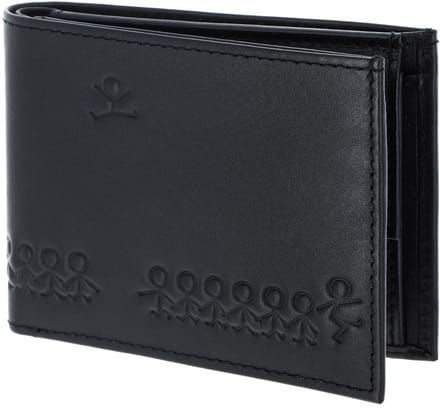 oxmox Leren portemonnee Leather Pocketbörse Jumping Jack Embossed Black zwart