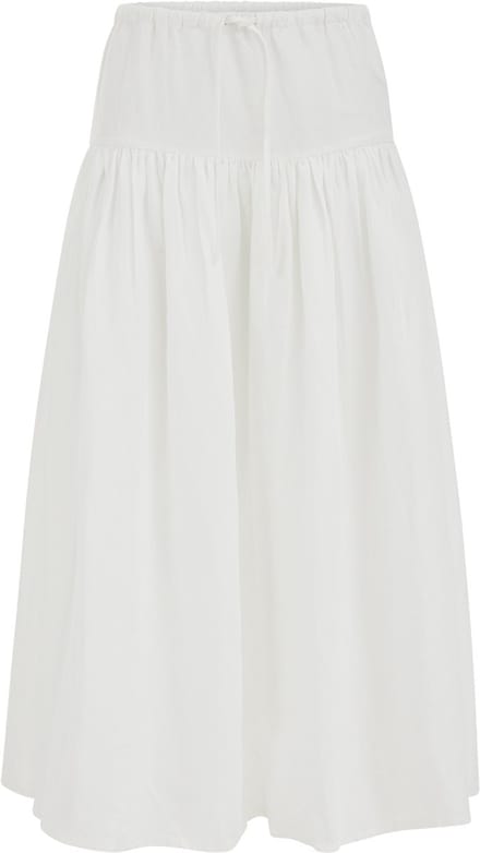 WE Fashion Dames midi rok van linnenmix