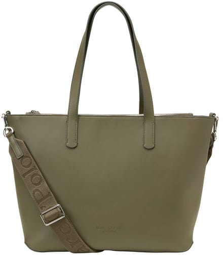 Marc O'Polo shopper schoudertas Vreni Shopper Dark Mossy Olive olijfgroen