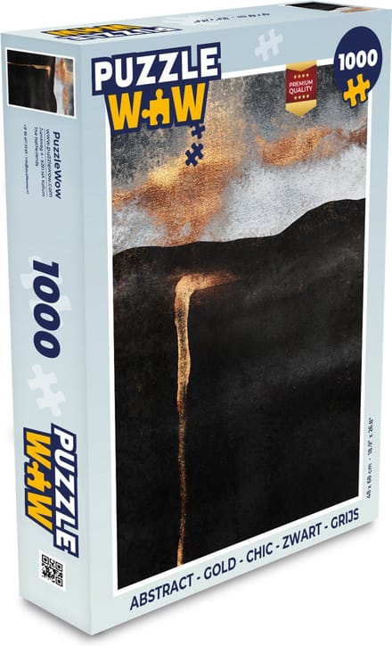 Puzzel Abstract - Gold - Chic - Zwart - Grijs - Legpuzzel - Puzzel 1000 stukjes volwassenen