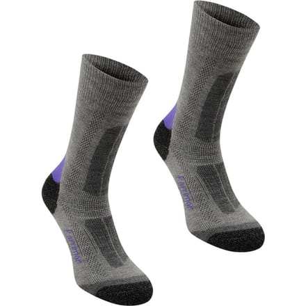 Karrimor Dames Wandelsokken (Set van 2) (Grijs/Paars)