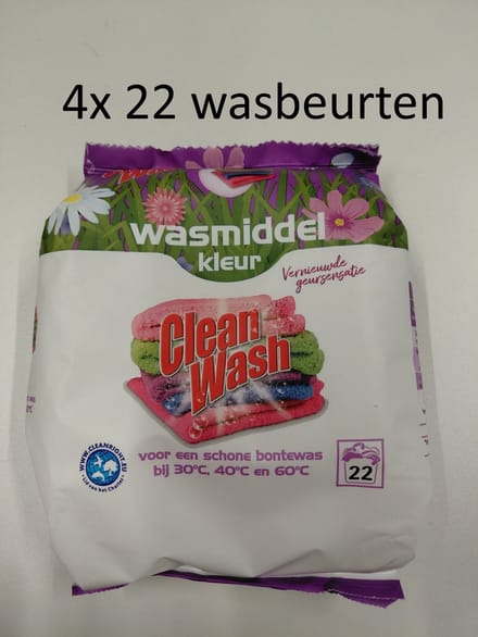 Senzora Clean Wash - wasmiddel waspoeder - Color kleur - 4x 22 wasbeurten