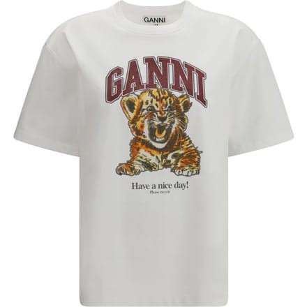 Ganni Witte Katoenen T-Shirt