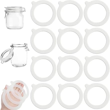 Siliconen afdichtringen set van 12 stuks wit - 95 mm buitendiameter - 70 mm binnendiameter - 3,5 mm dikte