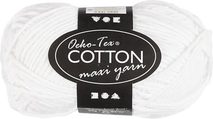 Creativ Company Cotton yarn Size 8/8 L: 80-85 M White - 50gr.