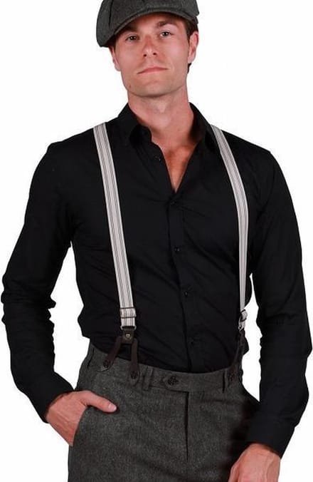 Bretels peaky blinders ecru- bruin