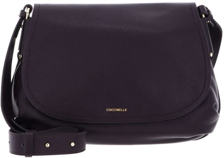 COCCINELLE Leren schoudertas Rebekka Handbag Grained Leather Prune donkerpaars